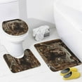 thumbnail image 4 of 4pcs Chocolate Labrador Shower Curtain Sets with Rugs, Toilet Lid Cover and Bath Mat, Mallard Duck Dog Nature Animal Bathroom Curtains Decor Shower Curtains, 72" X 72", 4 of 8