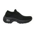 CUSHIONAIRE Women's Breeze Stretch Knit Slip on Athletic Shoe +Memory Foam & LiteSole Technology