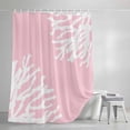 thumbnail image 4 of Shower Curtains for Bathroom-36"x72",Abstract White Coral on Pink Waterproof Bath Curtain Grommet Shower Curtain Set with Hooks, 4 of 9
