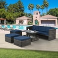thumbnail image 2 of Patio Furniture, 5 Pieces Conversation Sets Outdoor Wicker Rattan Set with Soft Cushion and Coffee Table, Outdoor Wicker Seasonal Furniture for Balcony, Porch, Backyard, Deck, Garden, 2 of 8