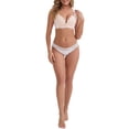 thumbnail image 2 of INSPIRE CHIC Women's Deep V Adjustable Straps Soft Underwire Support Minimizers Push-Up Front Closure Lace Everyday Bras M Pink, 2 of 5