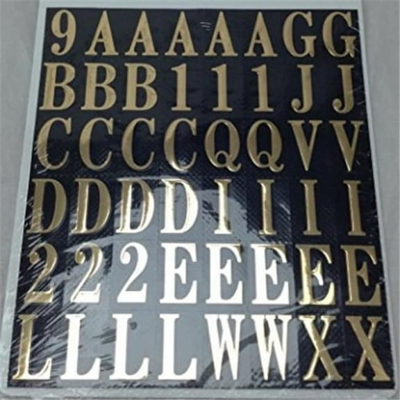 Hillman Fasteners 1 in. Letters & Numbers Kit, Black & Gold