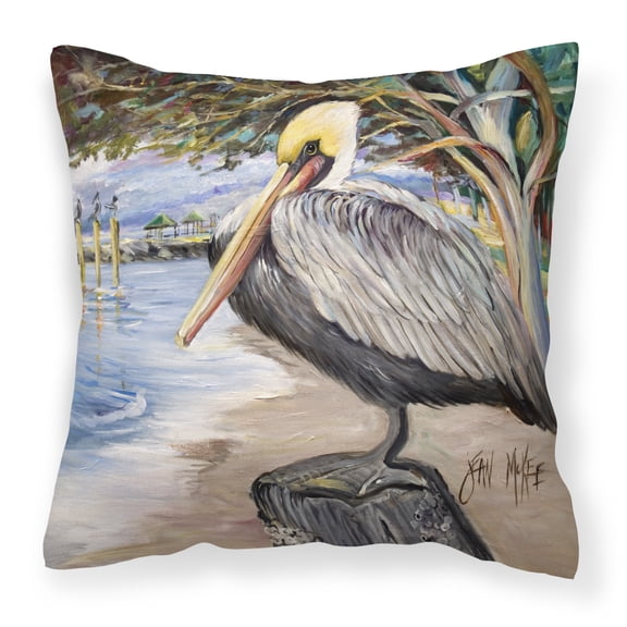 Carolines Treasures JMK1218PW1414 Pelican Bay Canvas Fabric Decorative Pillow  14Hx14W multicolor
