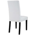 thumbnail image 4 of Modern Contemporary Urban Design Dining Kitchen Room Side Chair, Set of Four, Faux Vinyl Leather, White, 4 of 5