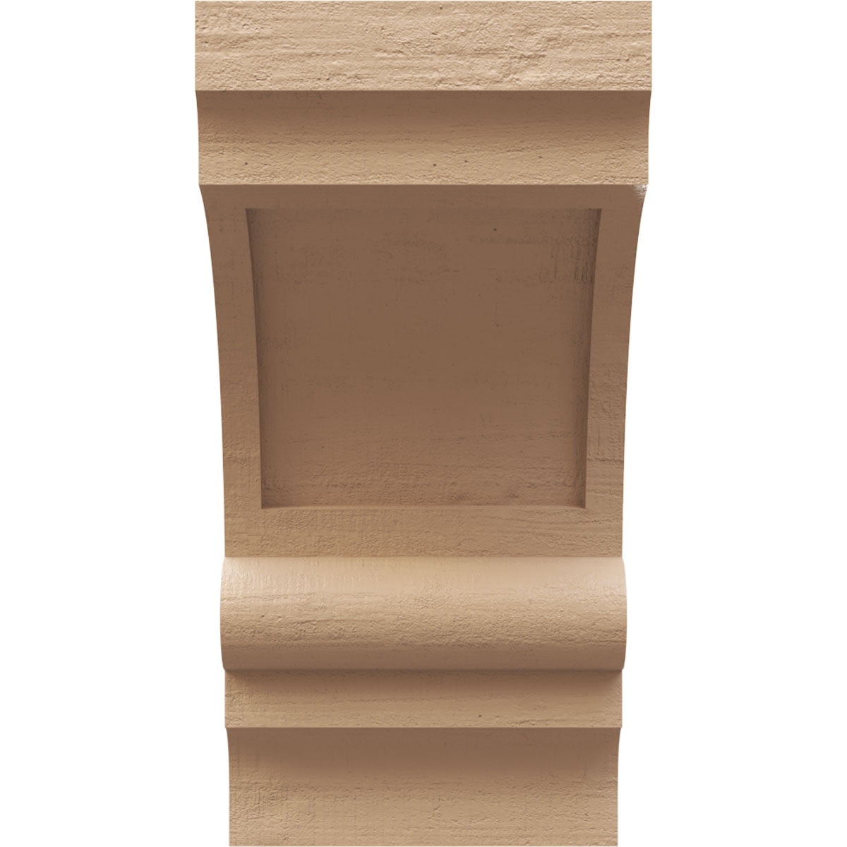 4"W x 4"D x 8"H Wide Diane Rough Cedar Woodgrain TimberThane Corbel, Primed Tan