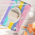 thumbnail image 5 of Case For iPad Air 13 2024 / Air 13 2025,Anti Drop Silicone+PC Layer Protective Case Handle Stand ,Shoulder Strap, Heavy Duty Shockproof Three Proof Tablet Protective Case,Colorful Pink, 5 of 6