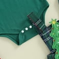 thumbnail image 6 of Okbabeha Newborn Baby Girl Christmas Outfit 0 3 6 9 12 18Months Ruffle Romper Onesie+Plaid Suspender Skirt Headband Clothes Set, 6 of 7