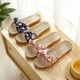 thumbnail image 4 of Pantuflas de verano para mujer, para interior y exterior, antideslizantes, para el hogar, para la oficina, bonitas pantuflas de lino con lazo, 4 of 5
