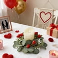 thumbnail image 6 of BAOPAI Artificial Wreath Heart Shaped with Eucalyptus Leaves and White Blooms for Valentine Day Wedding Home Party Decor, 6 of 6