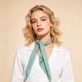 thumbnail image 3 of Unique Bargains 1 Pc Head Scarves Bandana Solid Color Satin Neck Scarf Light Green, 3 of 5