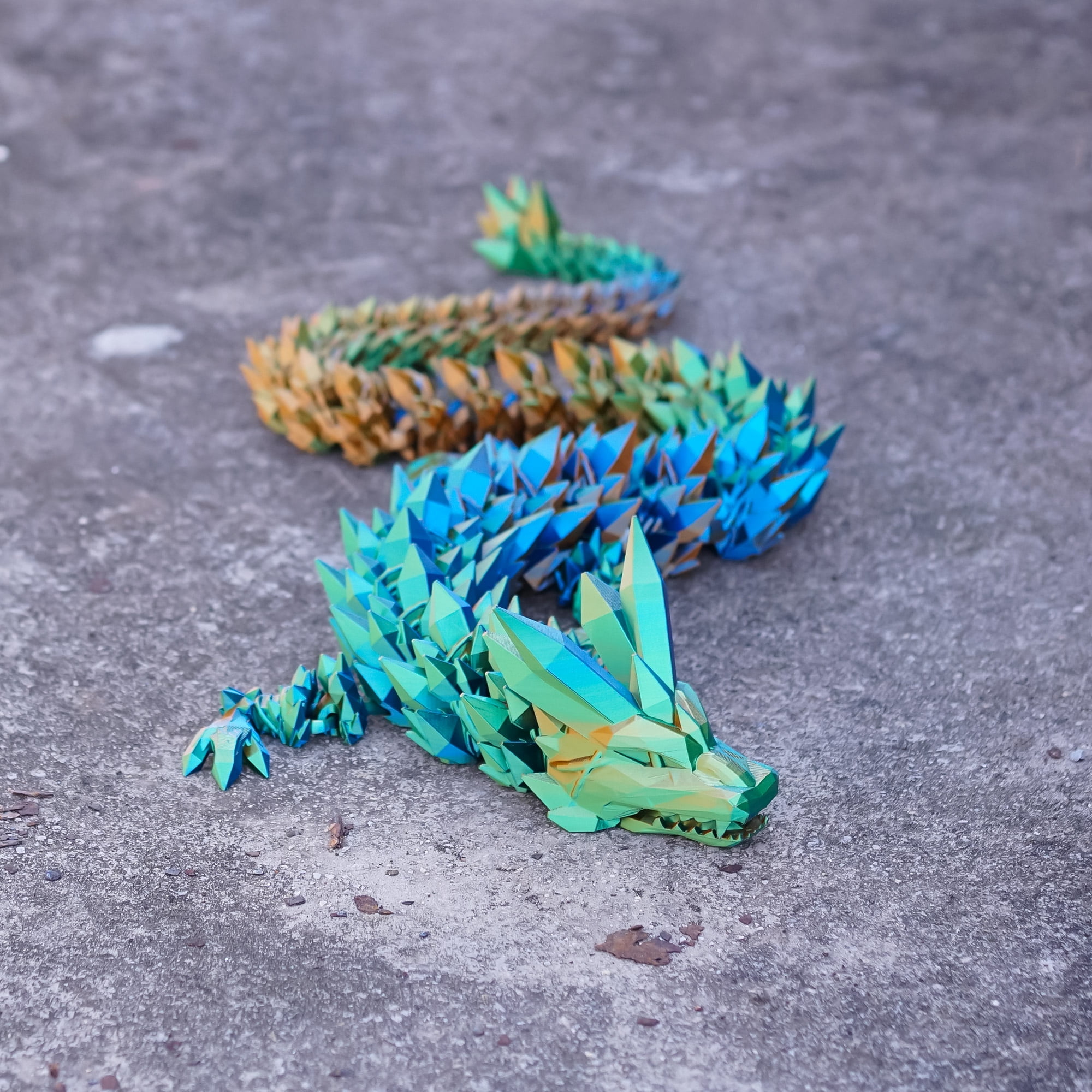 48.82inch 3D Printed Crystal Dragon,Flexible Joint Animal lacertid Figurines,Realistic Eyes, Home Office Decor,Fidget Toy for Adults Teens Boy Festival Gifts