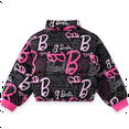 thumbnail image 2 of Barbie Girls Puffer Outerwear Jacket Black Pink Logo Allover Print Winter Coat Warm Sizes 3-10Y, 2 of 10