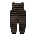 thumbnail image 3 of NAISIBABY Toddler Boys Girls Puffer Jumpsuit, Sleeveless Thicken Warm Zipper Winter Padded Snowsuit Jacket Brown 5T, 3 of 3