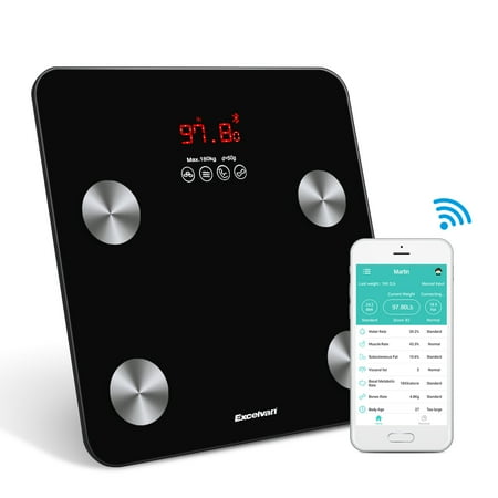 bluetooth body fat scale excelvan smart wireless digital bathroom