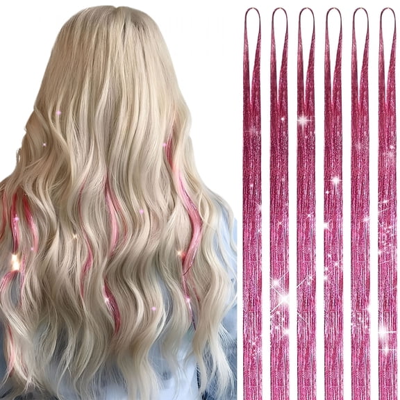 TUWAFE 2Pcs Light Pink Hair Extensions Wavy for Women Party And Everyday Wear Hair Extension Tape