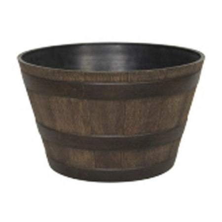 - ATT SOUTHERN INC Whiskey Barrel Planter, Resin, 15.5-In. Diam. HDR-005063