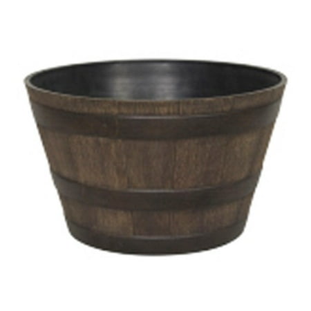 ATT SOUTHERN INC Whiskey Barrel Planter, Resin, 15.5-In. Diam. (Best Single Barrel Whiskey)