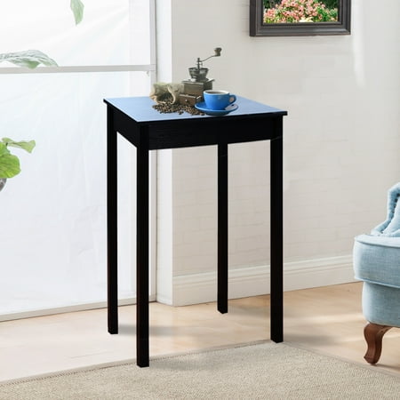 Dining Room Tables Clearance Cloud Mountain Square Table Living Room Solid Wood Parkland High Pub Height Dining Room Table Multifunction, Black ()
