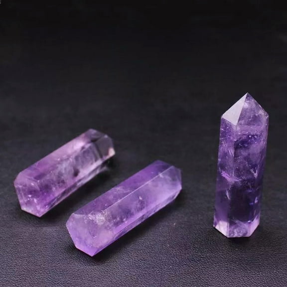 EOEMY Natural Raw Brazilian Amethyst Quartz Crystal Point Wand Obelisk Mineral Rock Us