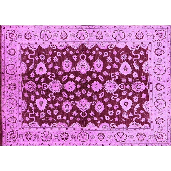 Ahgly Company Indoor Rectangle Oriental Purple Traditional Area Rugs, 5' x 7'