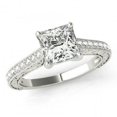 thumbnail image 2 of HeartsAndYou 2ct Princess Cut Moissanite Milgrain Vintage Inspired Engagement Ring for Women 18k White Gold over Silver Stylish, 2 of 5