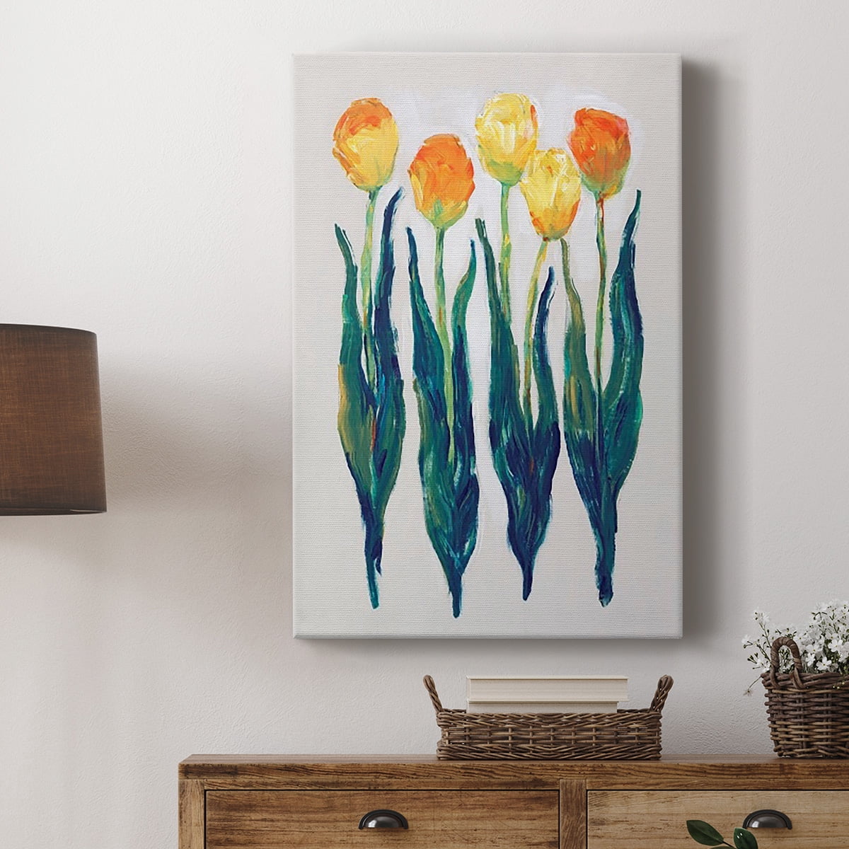 Tulips in a Row I Premium Gallery Wrapped Canvas - Ready to Hang