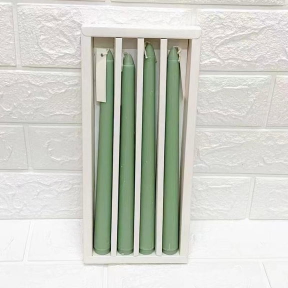 Green Taper Candles-10 inch Green Tea Scented Candle Sticks Burn 4-6H for Dinner Wedding Decoration Pack of 4