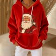 thumbnail image 7 of Atogsazn Womens Christmas Hoodies Santa Flannel Fleece Long Sleeve Hooded Sweatshirt Pullover Winter Fuzzy Clothes Tops 01-Red S Fashion, 7 of 7