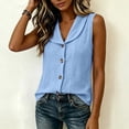 thumbnail image 5 of Noric Women's Sleeveless Button Down Blouse V Neck Solid Color Summer Casual Loose Fit Tank Tops, 5 of 9