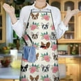 thumbnail image 6 of White Boston Terrier and Flower Apron-Garden Aprons for Women with Pockets-Cotton Linen Waterproof Kitchen Cooking Gardening Aprons Adjustable for Kitchen,Cooking,BBQ and Salon 33x27 Inch, 6 of 7