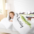 thumbnail image 3 of Homewish Cute Dachshund Dog Queen Comforter Set,Happy Birthday Print Comforter Sets Queen,White,Polkadot Reversible,3pcs,1 Comforter and 2 Pillowcases, 3 of 7