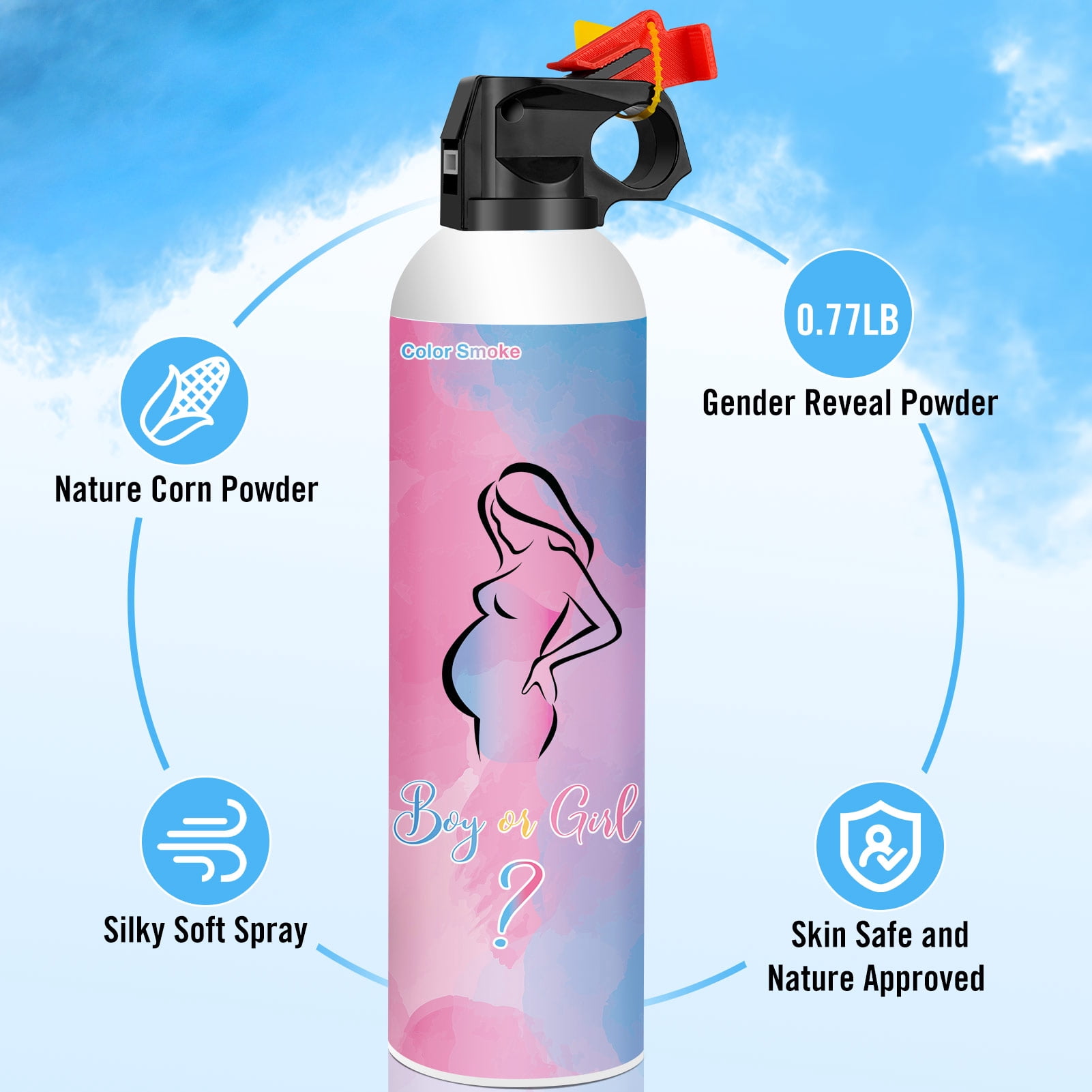 Gender Reveal Fire Extinguisher for Gender Reveal Party Supplies Ideas - BLUE OR PINK