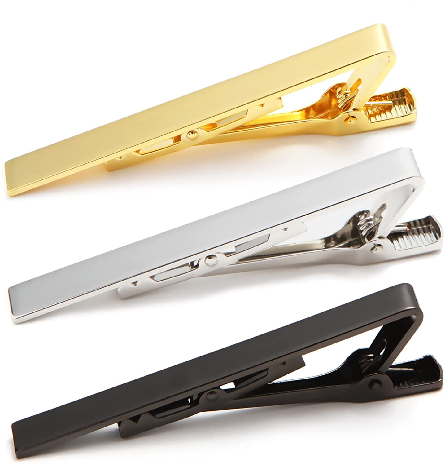 1/3PCS Set Men Stainless Steel Black Silver Gold Ties Necktie Clasp Pin Clip Bar 