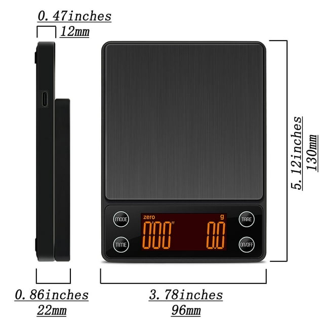 JJKBVCLO Es Presso Scale With Timer 3kg/0.1g Accuracy Coffee B E An Scale Digital Pour Over Coffee Scale Portable Rechargeable Auto Tare And Smart Water Flow Suitable For Coffee Lovers
