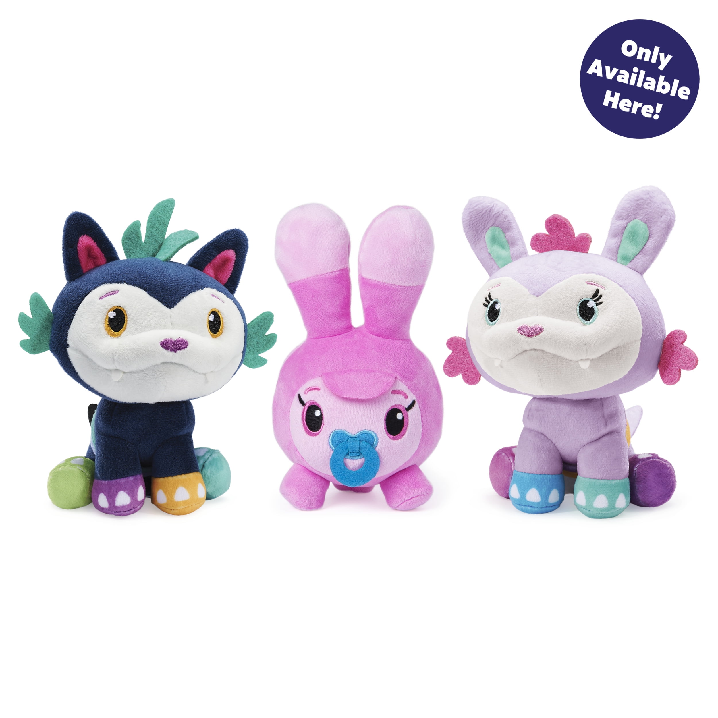 Abby Hatcher Catch A Hug Mo Bo And Little Doh Fuzzly Plush 3 Pack