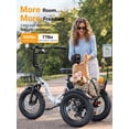 thumbnail image 6 of Jasion JT18 Step-Thru Electric Tricycle for Adults, 500W 3 Wheel Electric Bike with Front & Rear Baskets, 48V 13Ah Battery, 55-Mile Range, 18" Fat Tires, White, 6 of 8
