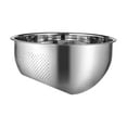 thumbnail image 2 of asddcavvf Stainless Steel Rice Washing Thickened Kitchen Colander for Washing Rice Vegetables and Fruits Durable & Proof Catch Cover Hole Screen, 2 of 7