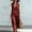 c01Red, variant on Women's Summer Two Piece Sleeveless V-Neck Wrap Top And Wide Leg Pants Set For Beach Vacation Everyday Wear White S