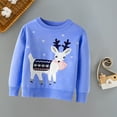 thumbnail image 2 of Zwiiyzr Toddler Baby Boy Girl Christmas Sweater Pullover Reindeer Snowman Sweatshirts Knit Tops for 2-7 Years Blue, 2 of 7