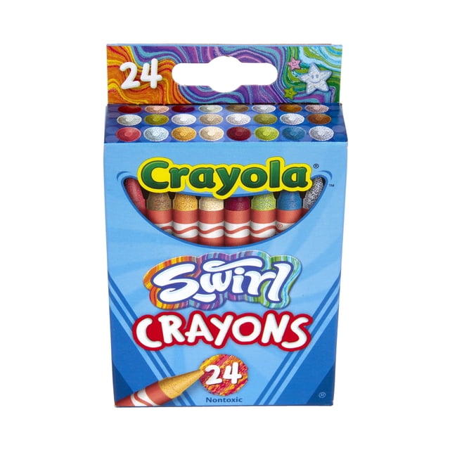 Crayola Crayones Swirl 24 piezas multicolor no tóxicos