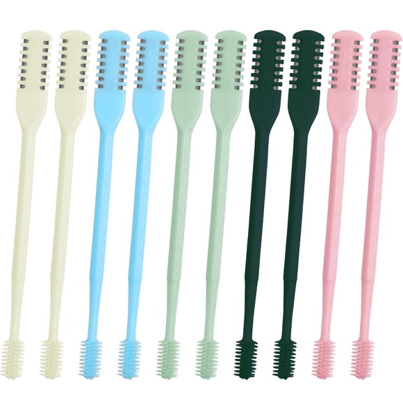 Nailand Cortador de Vello Nasal Doble Cara 2 en 1, Paquete de 10 Piezas