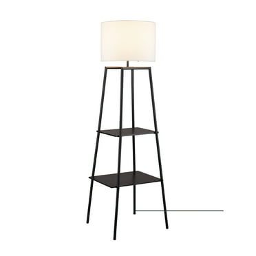 Tristan Floor Lamp With 2 Shelves Made, Bart Floor Lamp With Shelves Black