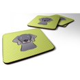 thumbnail image 1 of ""Caroline'S Treasures Bb1293Fc Posavasos de espuma Weimaraner verde lima con tablero de ajedrez (juego de 4) 3.5"""" H x 3.5""" W Multicolor"", 1 of 1