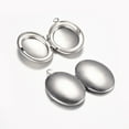 thumbnail image 2 of Resistant 316 Stainless Steel Locket Pendants Photo Frame Charms for Necklaces Oval Stainless Steel color 24x16x5mm Hole: 1.6mm, 2 of 2