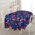 thumbnail image 3 of 4th of July Oval Tablecloth 60x84 Memorial Day Patriotic Table Cloths Waterproof American Flag Table Cover for Oval Table, 3 of 6