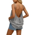 thumbnail image 2 of Xdegoge Linen Camisole Tank Tops for Women Scoop Neck Sleeveless Casual Beach Vacation Boho Flowy Relaxed Fit Solid Ruched Pleated Soft Lightweight Summer Tops, 2 of 5