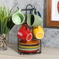 thumbnail image 2 of Gibson Home Color Café 13 Piece Assorted Color Stoneware Mug Set W/ Metal Rack and Saucer Set, 2 of 4