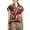 Red, variant on ZANZEA Women Short Sleeved Vintage Printed Blouse Cotton Loose Tops