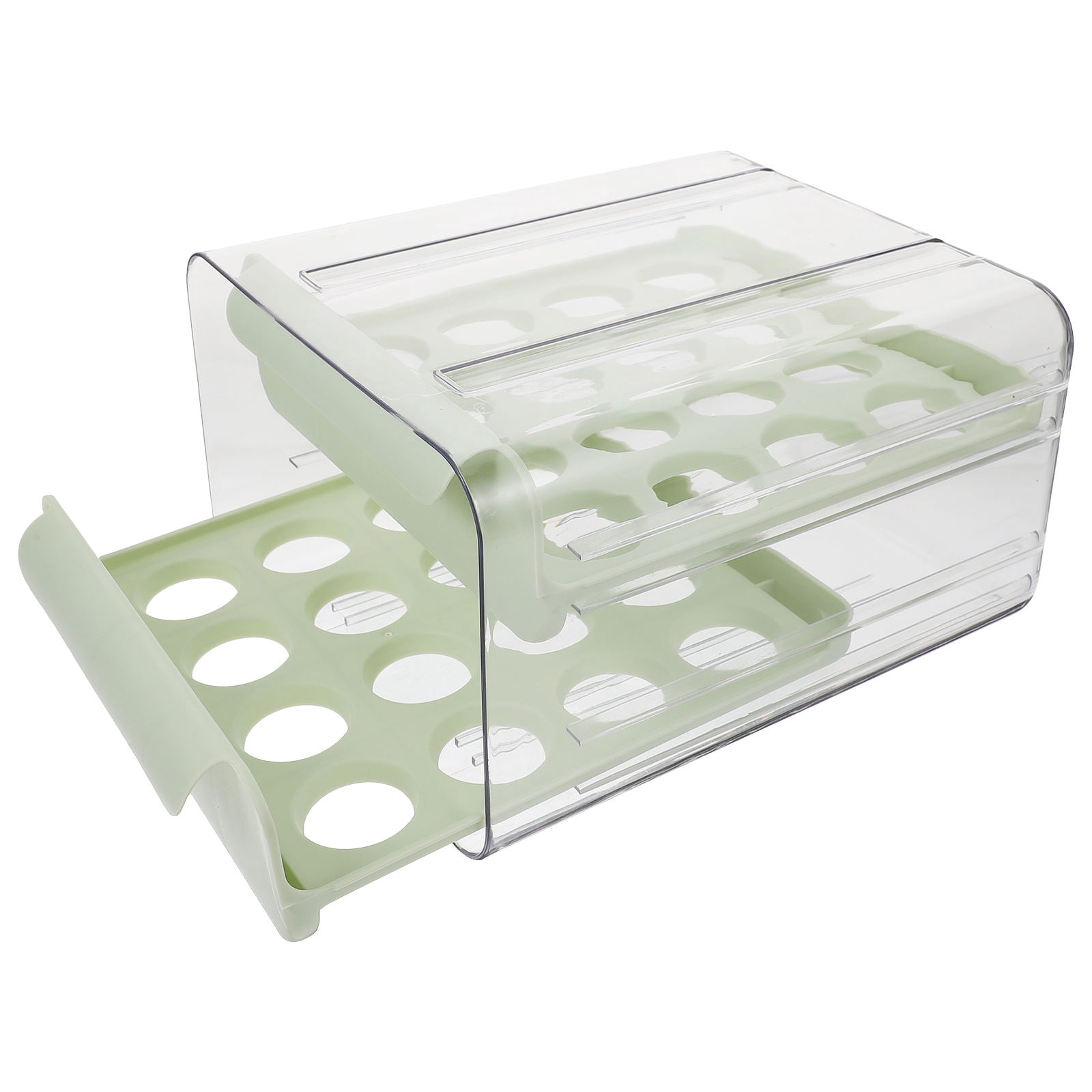FRCOLOR  Egg Container Fridge Organizer Rack Refrigerator Storage Stackable Green