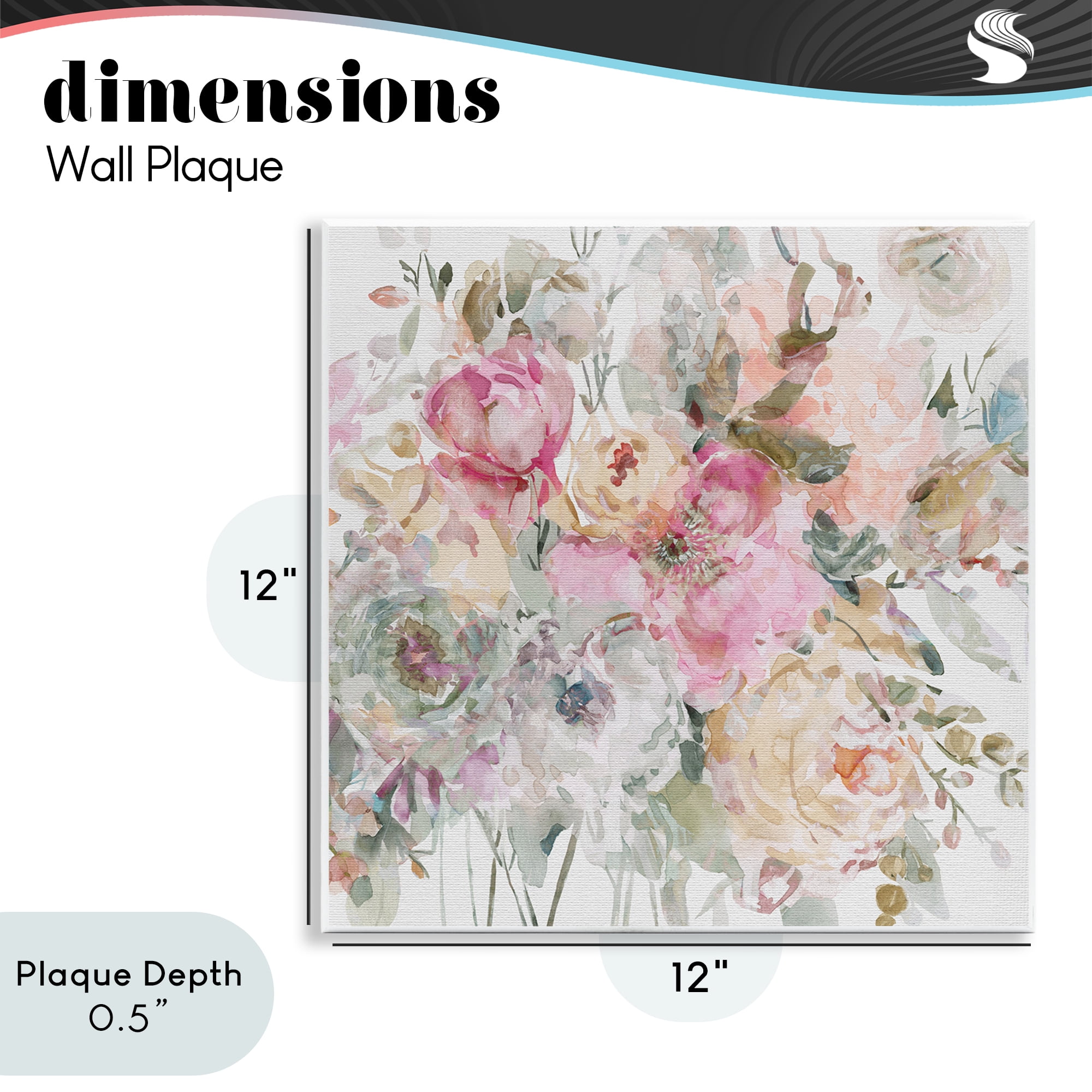 Stupell Industries Romantic Pastel Petals Wall Plaque Art, design by Carol Robinson